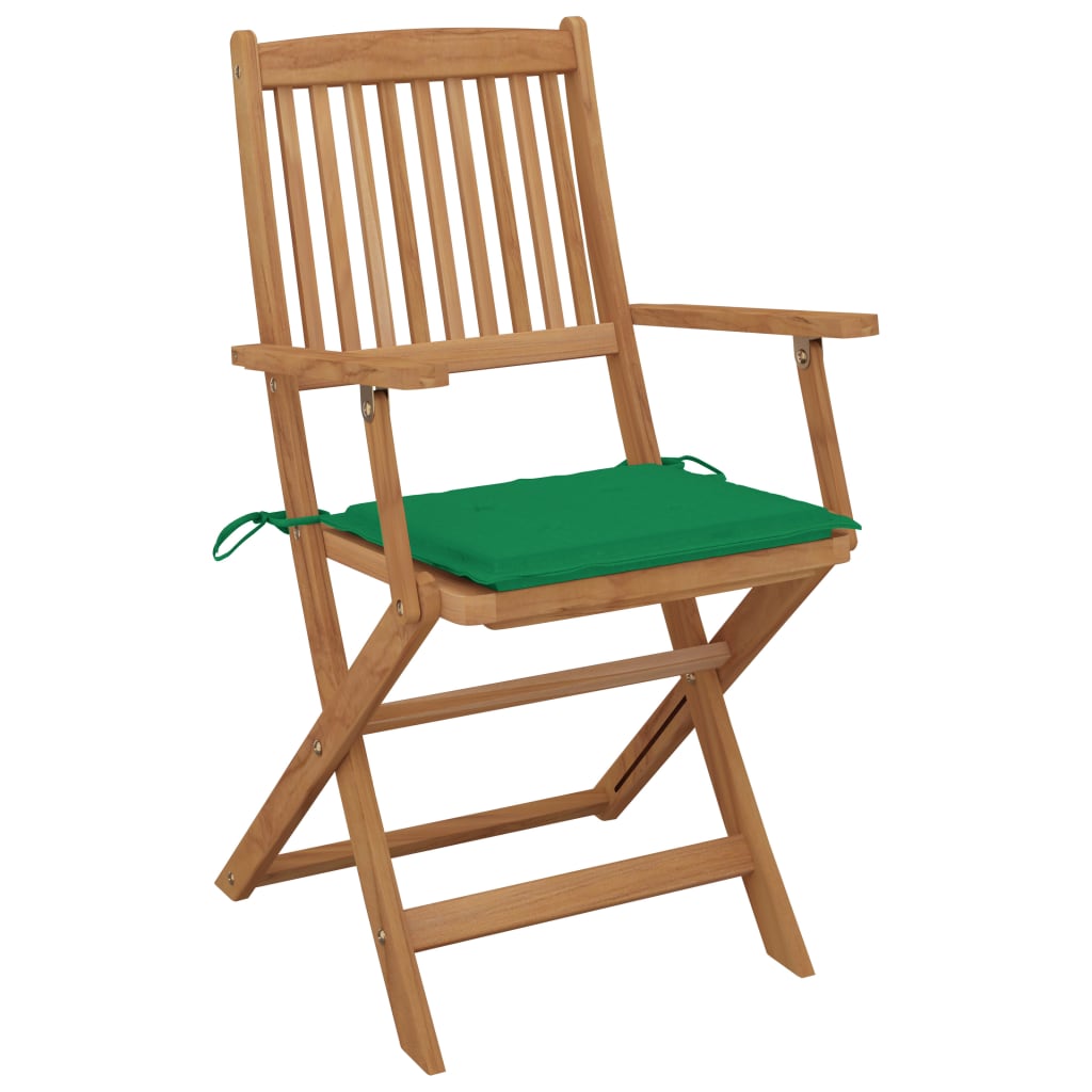 vidaXL Chaises pliables de jardin lot de 4 avec coussins Bois d'acacia