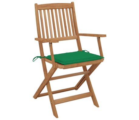 vidaXL Chaises pliables de jardin lot de 4 avec coussins Bois d'acacia