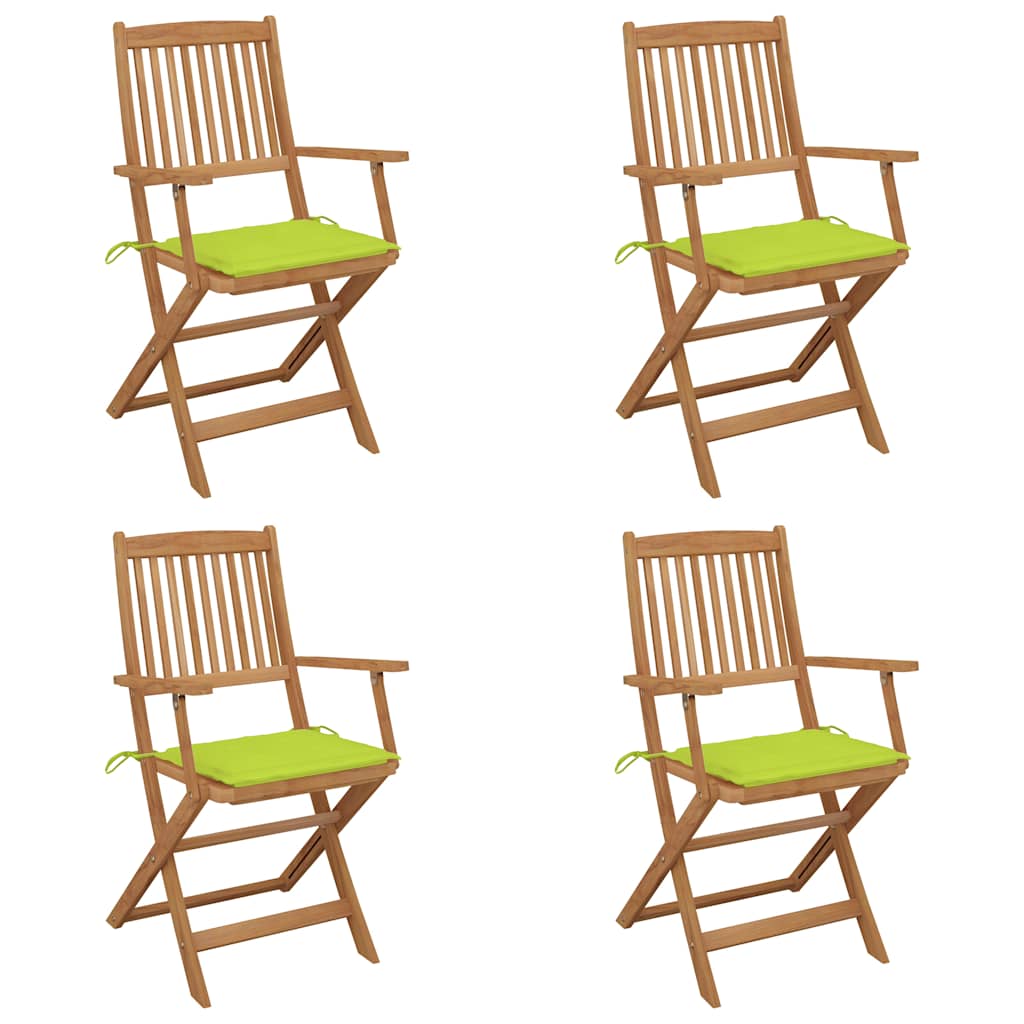 Klappbare Gartenstühle 4 Stk. mit Kissen Massivholz Akazie Königsblau 6 1