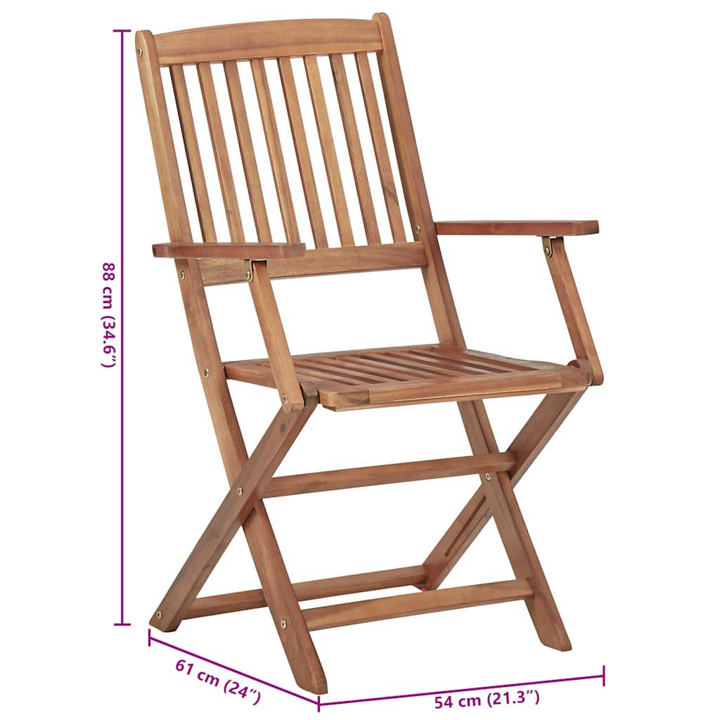 Tuinstoelen 4 st inklapbaar met kussens massief acaciahout image 13