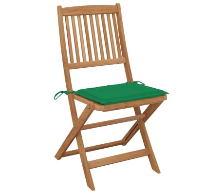 vidaXL Sulankstomos sodo kėdės su pagalvėmis, 2vnt., akacijos masyvas