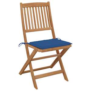 vidaXL Chaises pliables de jardin lot de 2 avec coussins Bois d'acacia