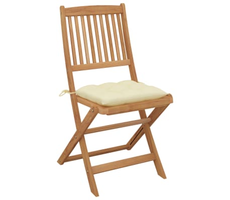 vidaXL Chaises pliables de jardin lot de 2 avec coussins Bois d'acacia