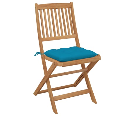 vidaXL Sulankstomos sodo kėdės su pagalvėmis, 2vnt., akacijos masyvas