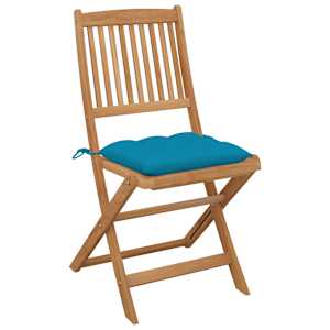 vidaXL Sulankstomos sodo kėdės su pagalvėmis, 2vnt., akacijos masyvas