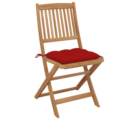 vidaXL Sulankstomos sodo kėdės su pagalvėmis, 2vnt., akacijos masyvas