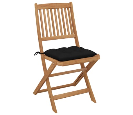 vidaXL Sulankstomos sodo kėdės su pagalvėmis, 2vnt., akacijos masyvas