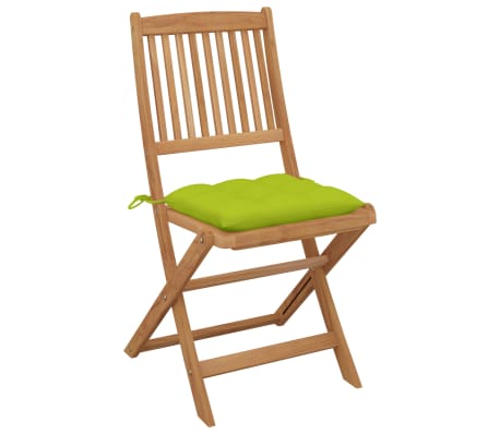 vidaXL Chaises pliables de jardin 2 pcs avec coussins Bois d'acacia