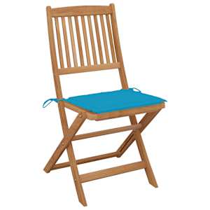vidaXL Tuinstoelen 4 st inklapbaar met kussens massief acaciahout