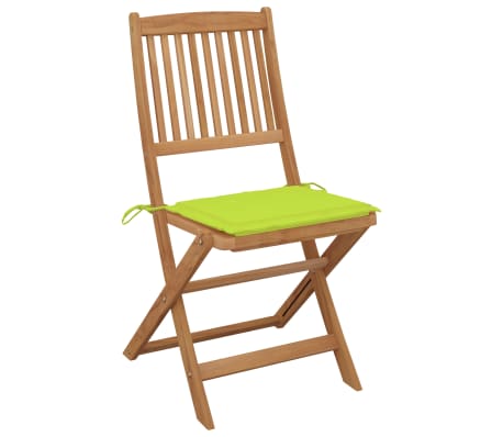 vidaXL Chaises pliables de jardin 4 pcs avec coussins Bois d'acacia