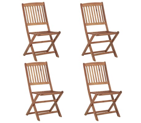 vidaXL Skl&aacute;dac&iacute; zahradn&iacute; židle s podu&scaron;kami 4 ks masivn&iacute; ak&aacute;ciov&eacute; dřevo