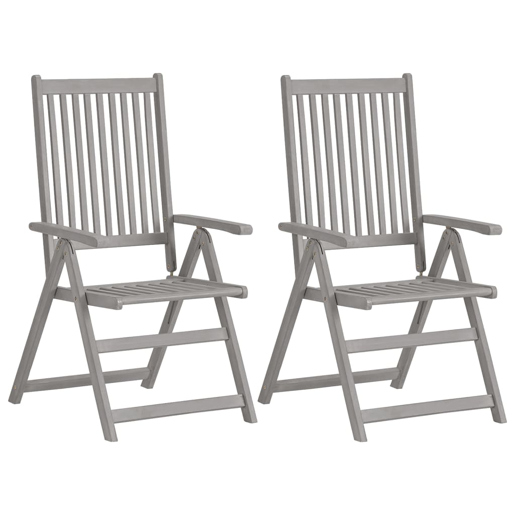 vidaXL Tuinstoelen 2 st verstelbaar met kussens massief acaciahout afbeelding