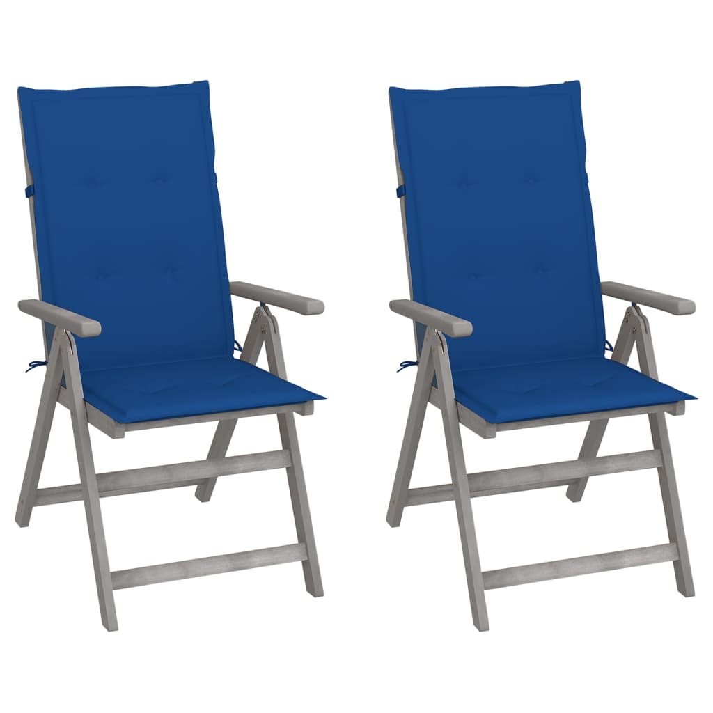 Verstellbare Gartenstühle 2 Stk. mit Auflagen Massivholz Akazie kaufen