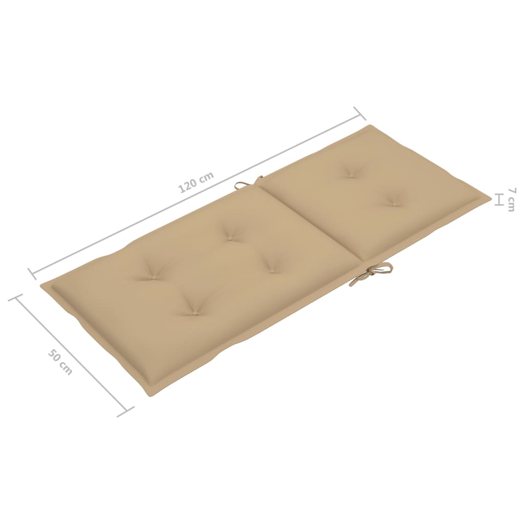 Градински накланящи се столове 2 бр с възглавници акация масив