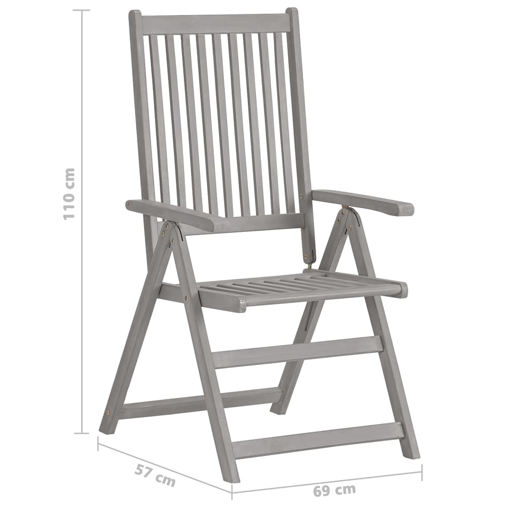 Verstellbare Gartenstühle 2 Stk. mit Auflagen Massivholz Akazie | Stepinfit.de