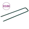 vidaXL kunstmuru naelad, 100 tk, U-kujuline, raud
