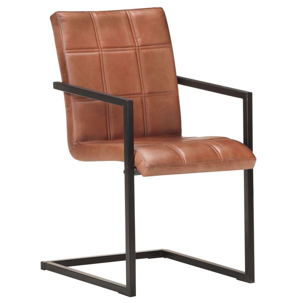 vidaXL Eetkamerstoelen 6 st echt leer bruin afbeelding