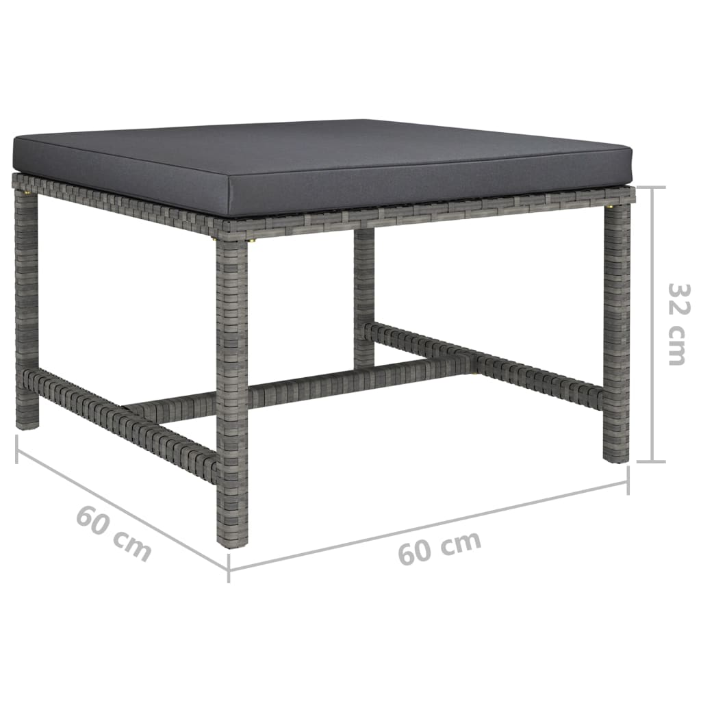 Set mobilier de grădină cu perne, 6 piese, gri, poliratan