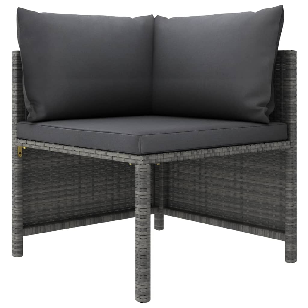 vidaXL 7-delige Loungeset met kussens poly rattan grijs afbeelding