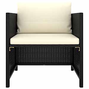 5dílná zahradní sedací souprava s poduškami polyratan černá - obrázek 14