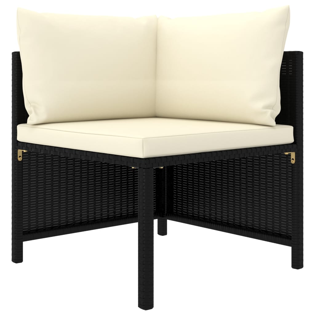 vidaXL 8-delige Loungeset met kussens poly rattan zwart afbeelding