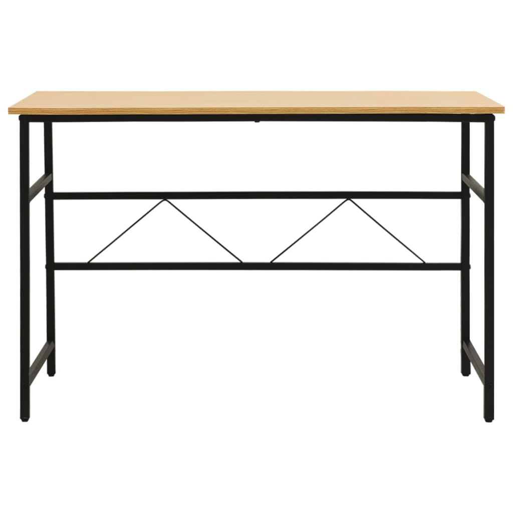vidaXL Kompiuterio stalas, juodas/ąžuolo, 105x55x72cm, MDF ir metalas