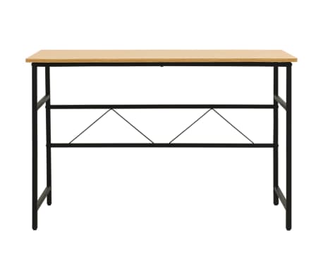 vidaXL Bureau d'ordinateur Noir/chêne clair 105x55x72 cm MDF et métal