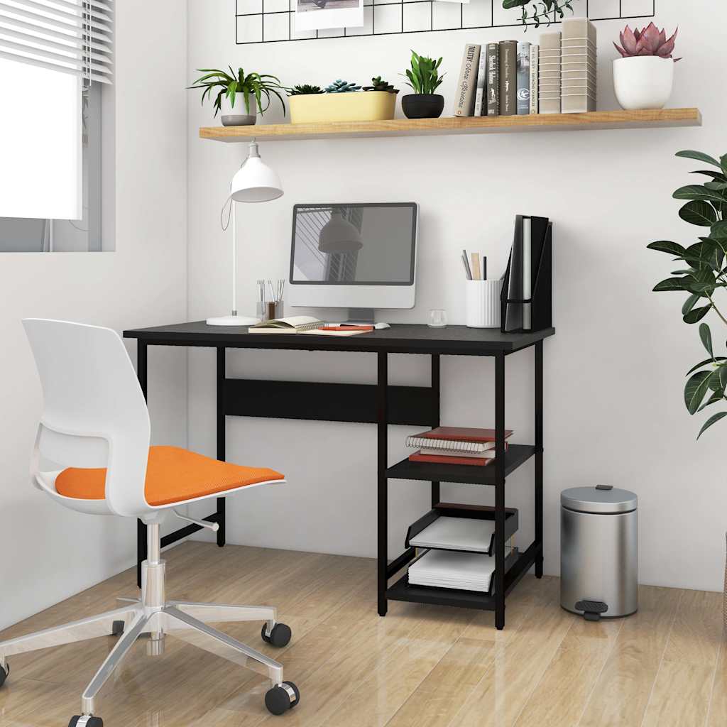 vidaXL Datorbord svart 105x50x72 cm MDF och metall