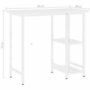 PC stůl bílý 80 x 40 x 72 cm MDF a kov - obrázek 7