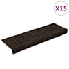 vidaXL trepimatid, isekleepuvad, 15 tk, 65 x 21 x 4 cm, tumepruunid, ristk&uuml;likukujulised servad