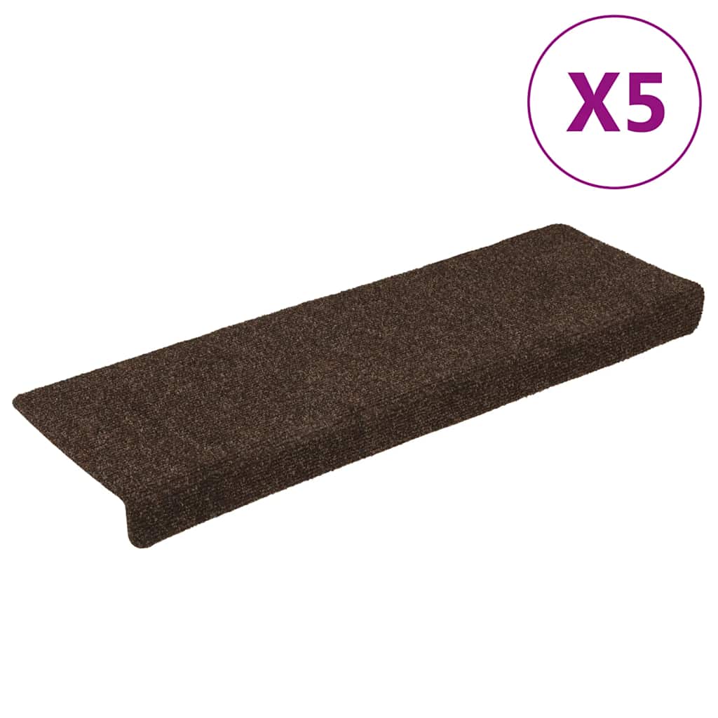 vidaXL Nášlapy na schody 15 ks vpichované 65x21x4 cm hnědé