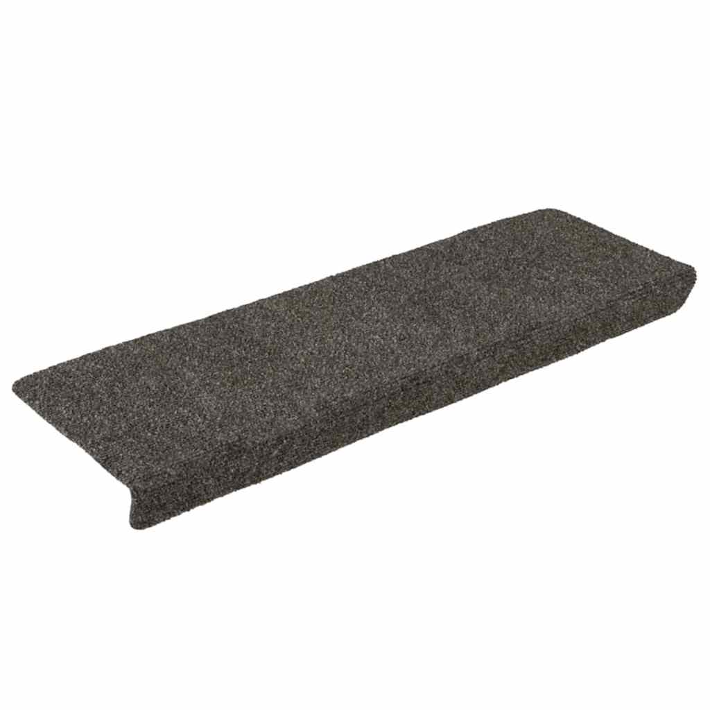 vidaXL Nášľapy na schody 15 ks, vpichované 65x21x4 cm, antracitové