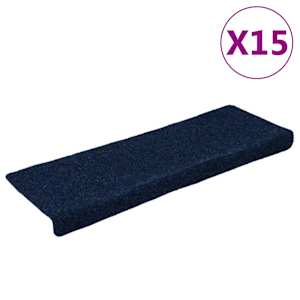 vidaXL isekleepuvad trepimatid, 15 tk, 65 x 21 x 4 cm, tumesinised, ristk&uuml;likukujulise servaga