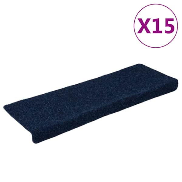 vidaXL isekleepuvad trepimatid, 15 tk, 65 x 21 x 4 cm, tumesinised, ristk&uuml;likukujulise servaga