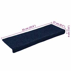 Schodové rohože samolepicí 15 ks 65 x 21 x 4 cm tmavě modré obdélníkové okraje - obrázek 8