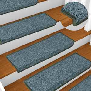 Stopniščne preproge 15 kosov 65x21x4 cm temno zelene pravokotne robove