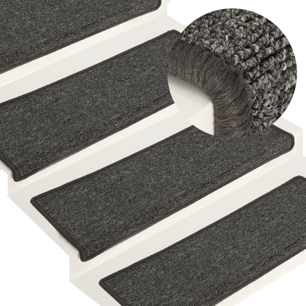 vidaXL Trapmatten 15 st 65×25 cm grijs en zwart