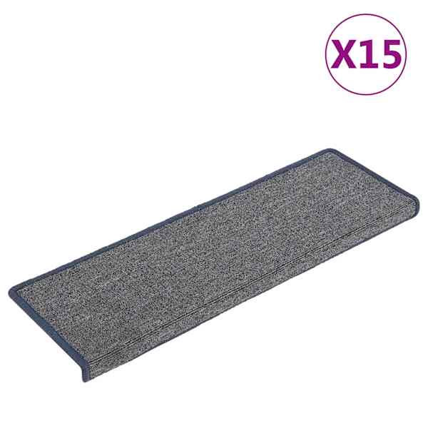 vidaXL trepimatid 15 tk 65 x 21 x 4 cm helehall ja sinine ristk&uuml;likukujulise servaga