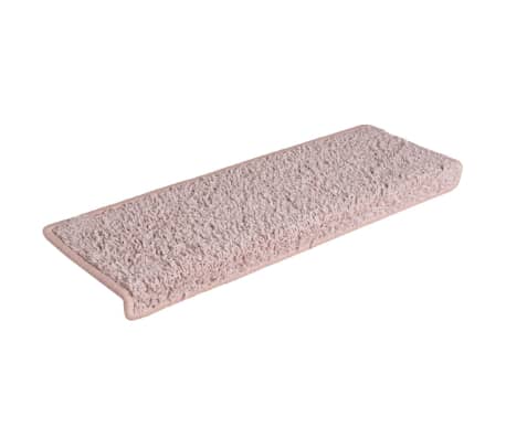 vidaXL Trapmatten 15 st 65x21x4 cm lichtroze met rechthoekige rand