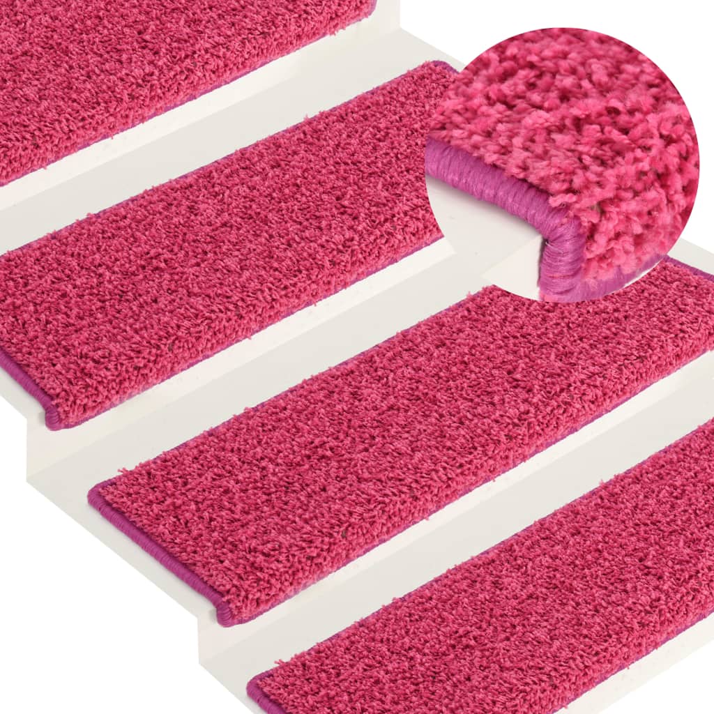vidaXL Covorașe de trepte de scară, 15 buc., roz, 65×25 cm vidaXL