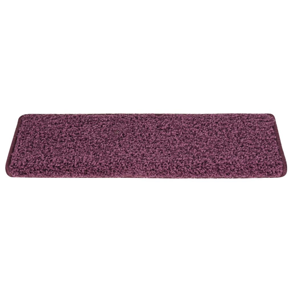 vidaXL Carpet Stair Treads 15 pcs 65x21x4 cm Dark Purple