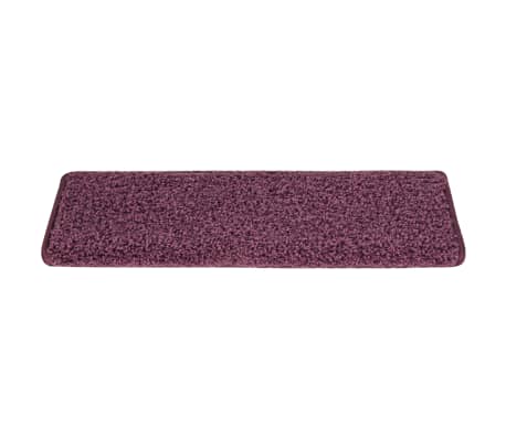 vidaXL Carpet Stair Treads 15 pcs 65x21x4 cm Dark Purple