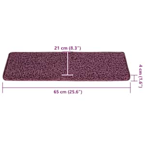 Schodové rohože 15 ks 65 x 21 x 4 cm tmavě fialové s obdélníkovým okrajem - obrázek 8