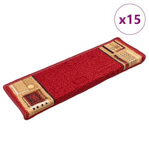 vidaXL isekleepuv trepivaip 15 tk, 65x21x4 cm, punane