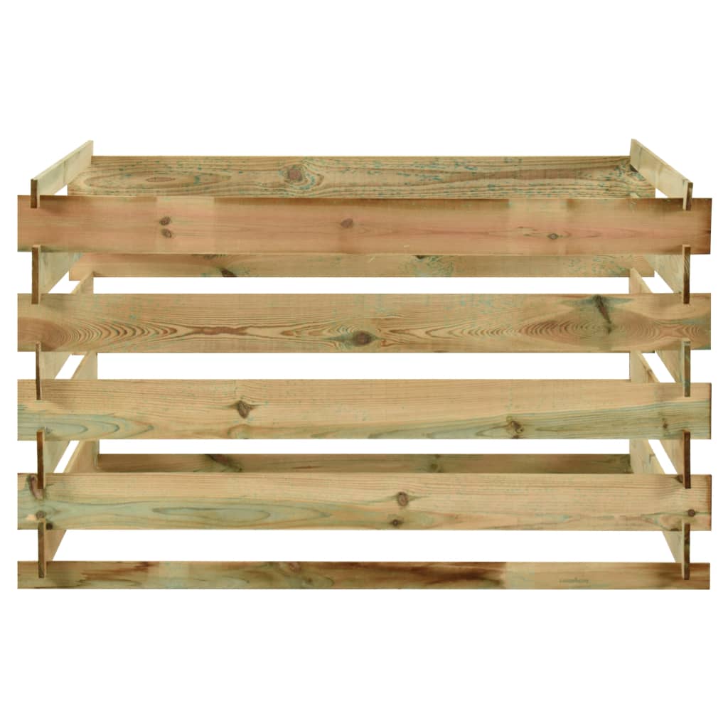vidaXL Latkový záhradný kompostér 120x120x70 cm, impregnovaná borovica