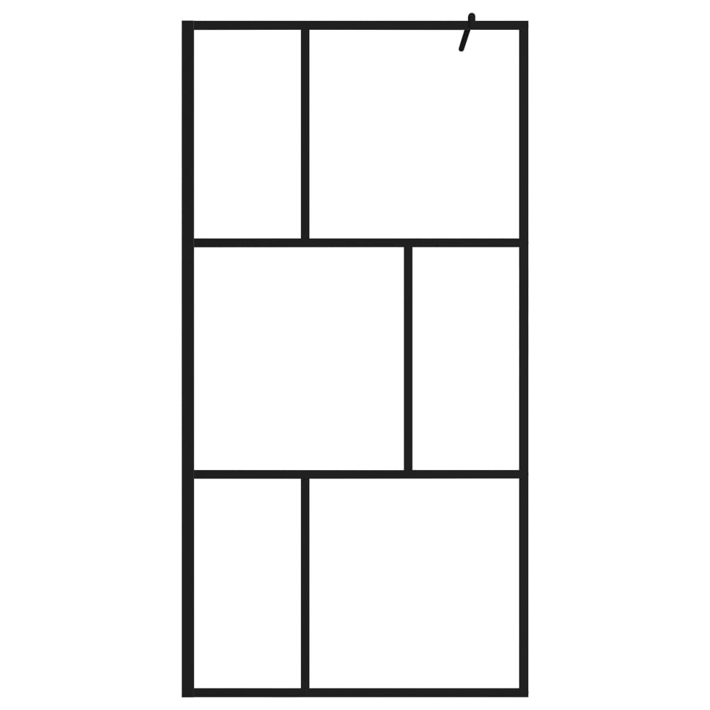 

vidaXL Inloopdouchewand 100x195 cm gehard glas zwart