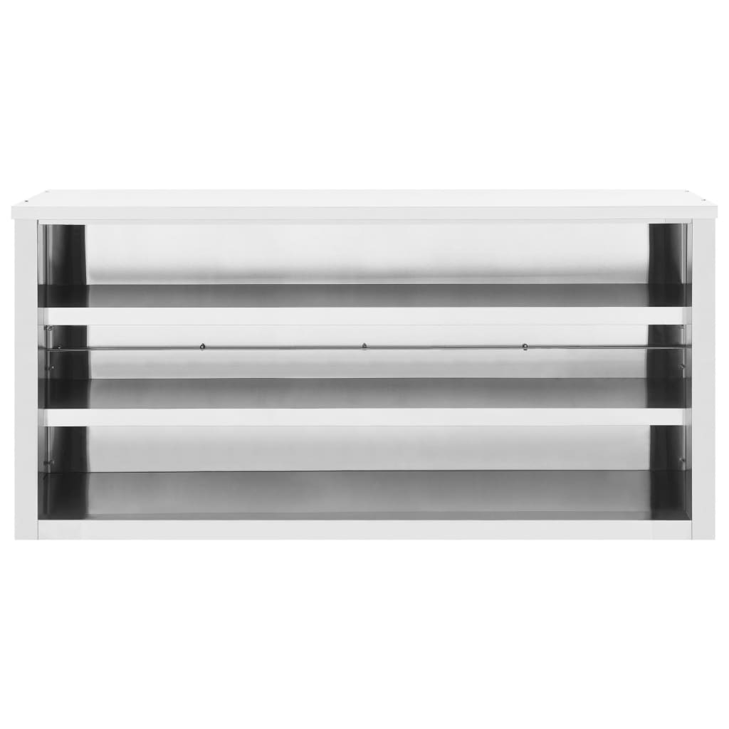 vidaXL Kitchen Wall Cabinet 150x40x75 cm Stainless Steel