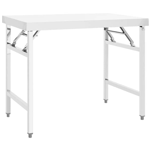 vidaXL k&ouml;&ouml;gi kokkupandav t&ouml;&ouml;laud, 100 x 60 x 80 cm, roostevaba teras