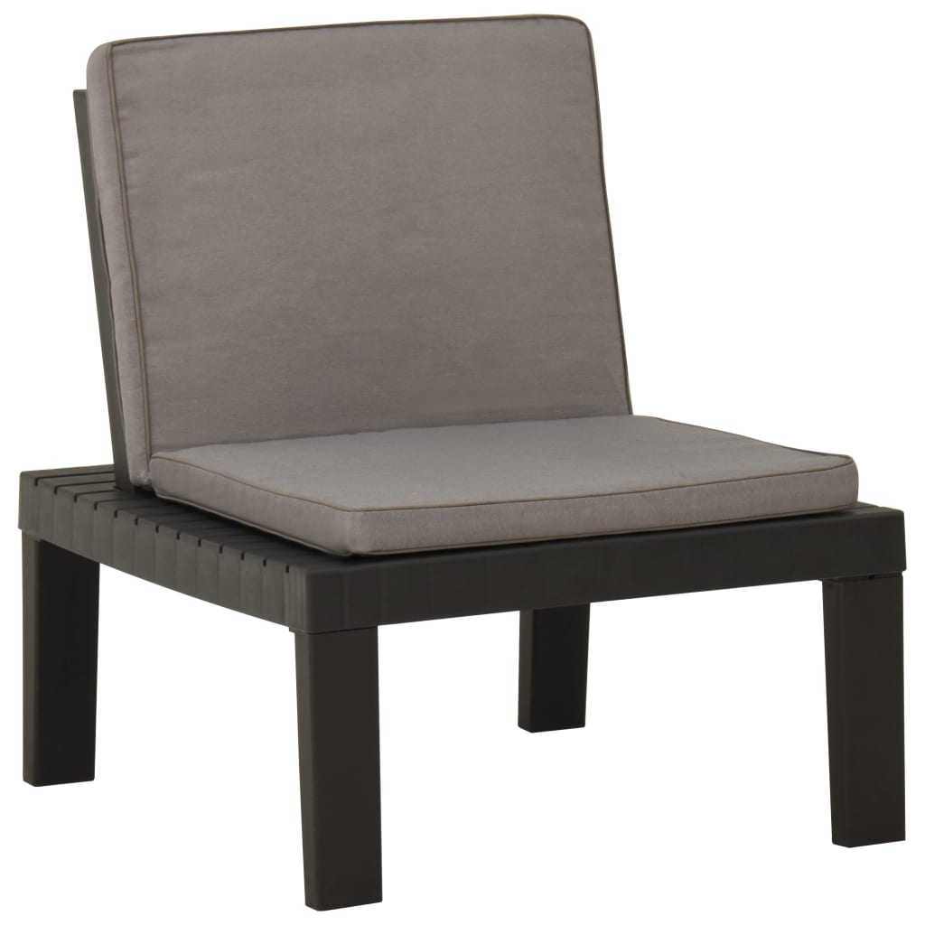 

vidaXL Loungestoelen 2 st met kussens kunststof grijs