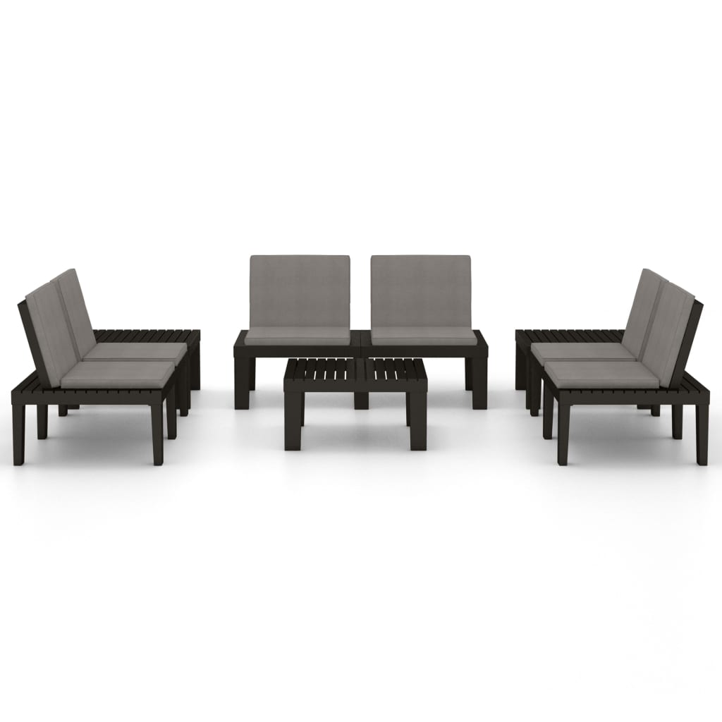 

vidaXL 6-delige Loungeset met kussens kunststof grijs
